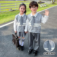 幼儿园园服春装毛衣马甲开衫英伦风儿童班服小学生校服外贸套装