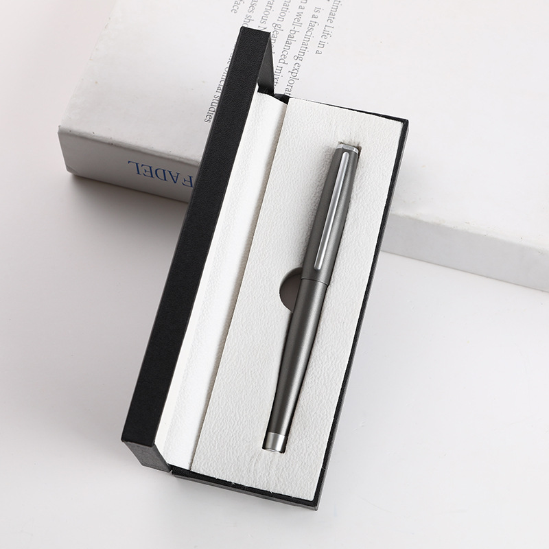 Pluma de firma de metal comercial de alta calidad, caja de regalo, logotipo personalizado, publicidad, grabación de pluma neutra
