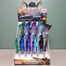 外贸创意来复枪LED灯中性笔学生彩色发光吃鸡笔儿童玩具带灯水笔