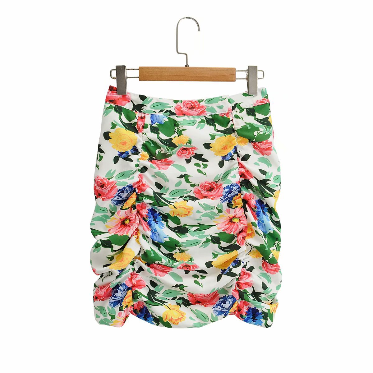 flowers printed pleated skirt  NSAM34786