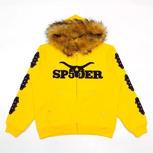 �羳�W���߽�Sp5der Hoodies�Sɫë�I�̿����e������׼ӽq�l����