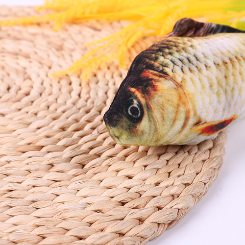 Cross-border new products hot-selling pet cat toys plush fish crucian carp cat mint simulated fish funny cat toys wholesale