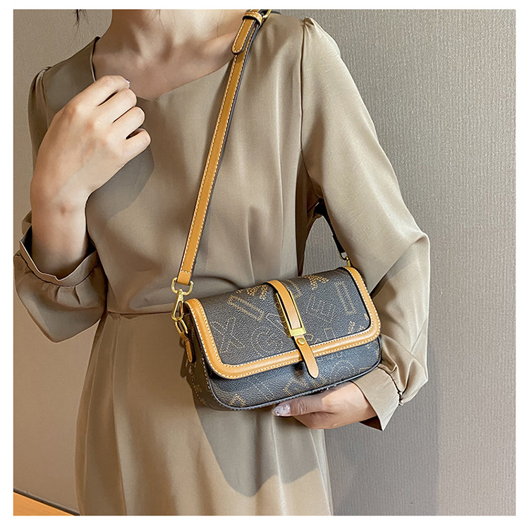 High-End-Damentasche, trendige Damentasche, modische kleine Tasche, Retro-Druck-Handtasche, Umhängetasche, leichte Luxus-Umhängetasche_voghion.com