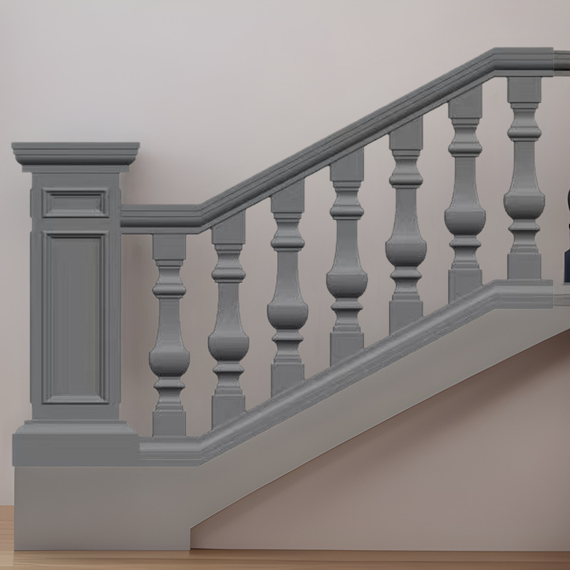 现浇楼梯扶手模具欧式别墅室外斜坡护栏圆形罗马柱水泥模板厂家