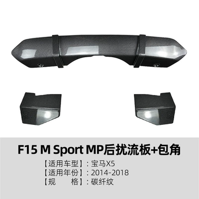 Big Surrounded | Rear Wing, Side Skirts, Grille - tail-wing-corner-carbon-fiber-pattern