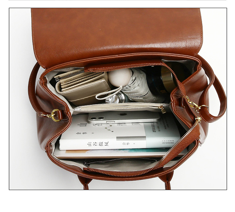 Structured Flap Satchel — interior view