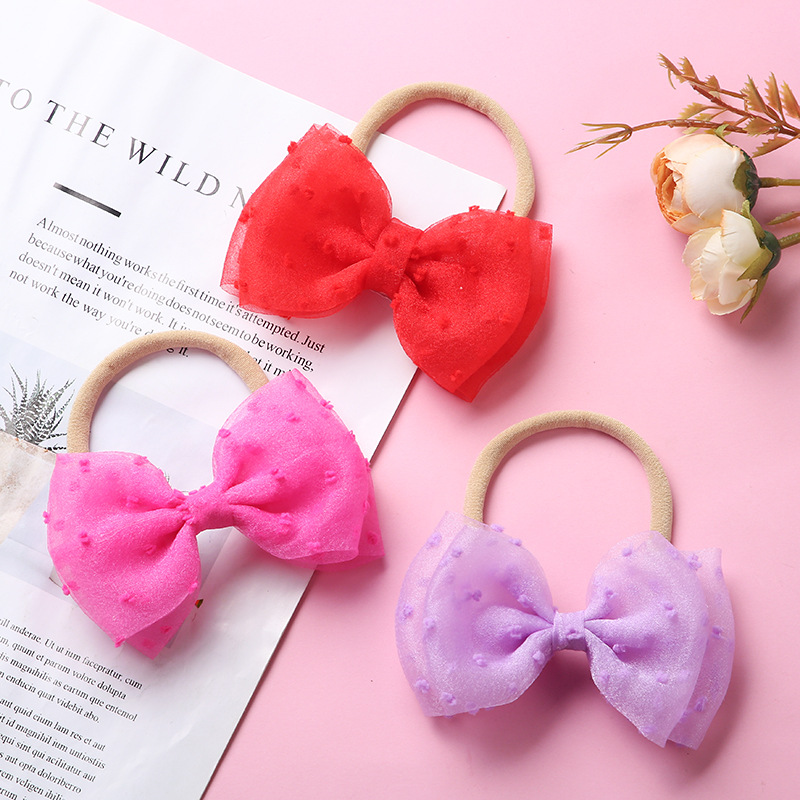 Children's nylon headband with bow