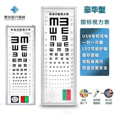 視力表led視力表燈箱5米E字成人超薄醫用測視力表挂圖led卡通兒童