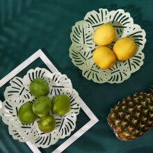 ins风龟背叶造型塑料水果盘家用客厅创意瓜子干果果盆零食糖果盘