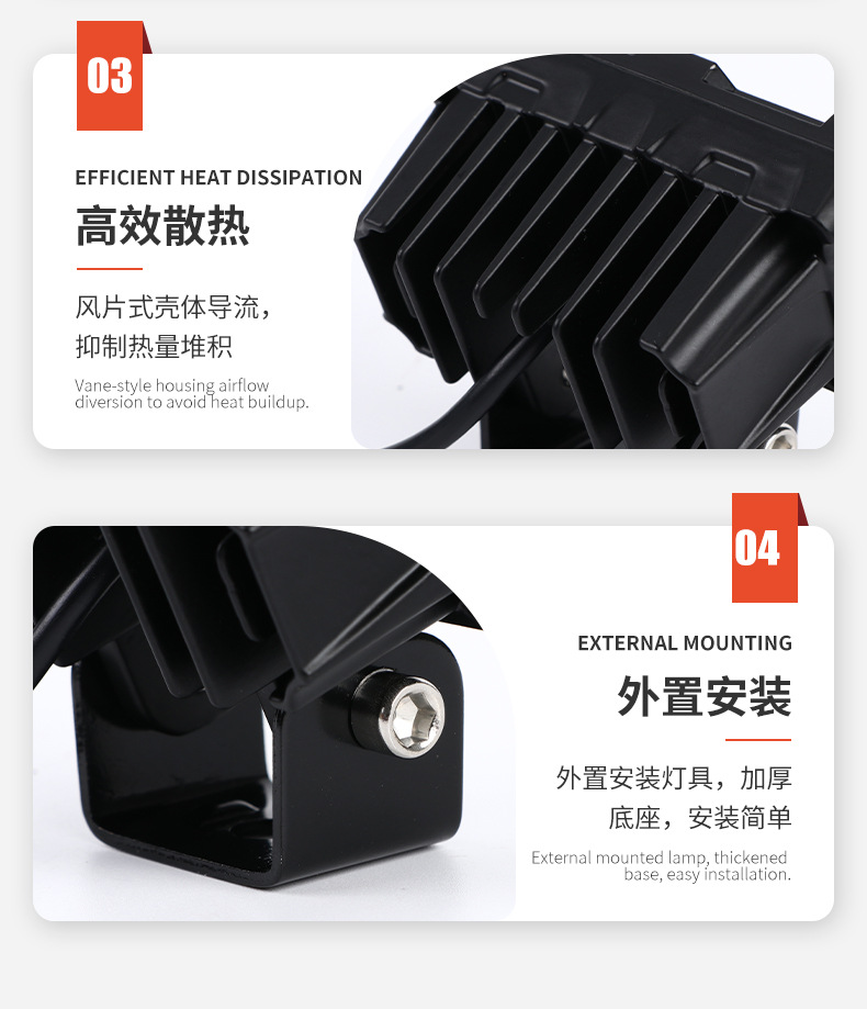 Motorcycle Light Led Headlight Two-Bead White and Yellow Dual-Color Spotlight Waterproof Electric Motorcycle Headlight Szl-210