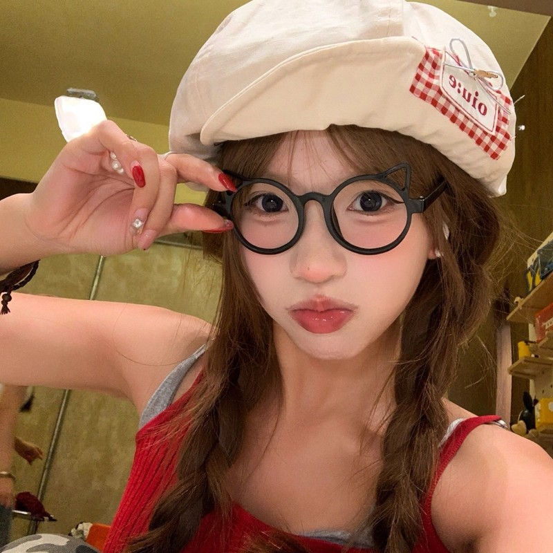 日系格纹贴布棉麻贝雷帽女夏季时尚百搭可爱显脸小云朵帽子八角帽|undefined