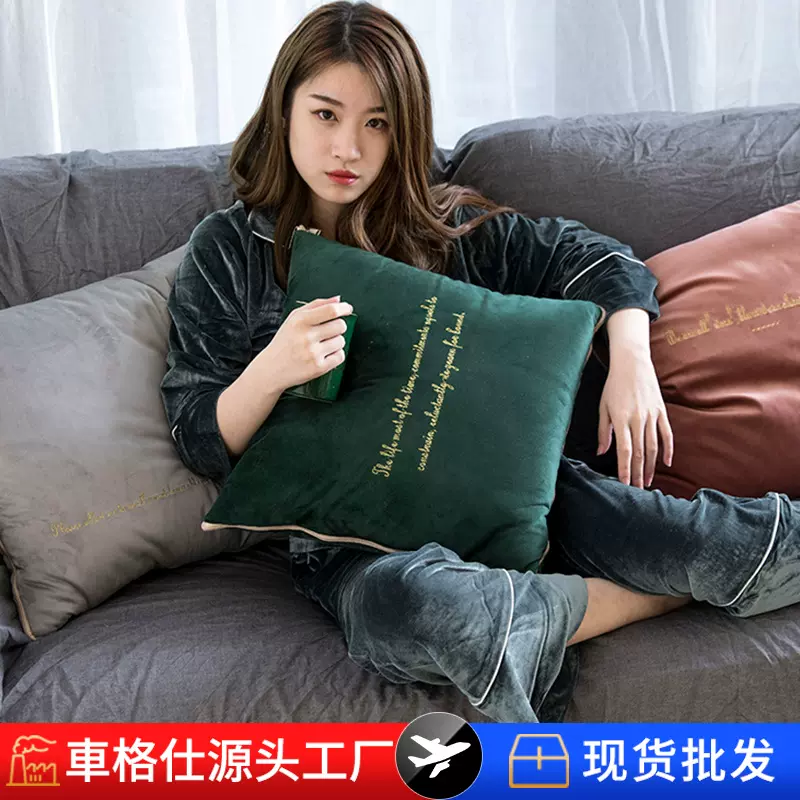 厂家批发汽车抱枕被两用短毛绒车载抱枕车用枕头被靠背垫靠枕车座