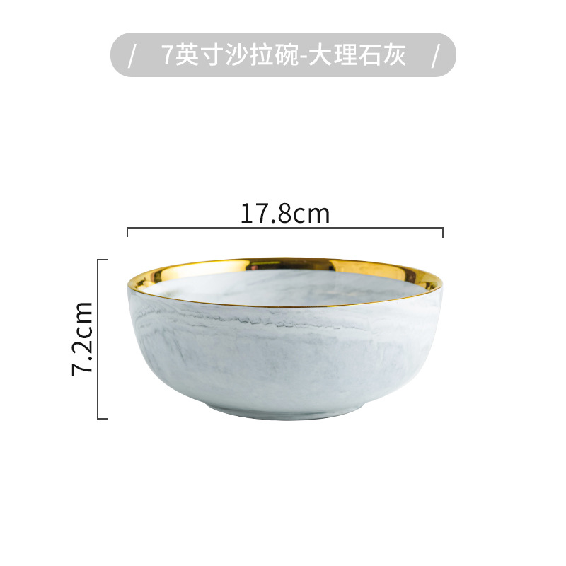 Tazón de fideos de 7 pulgadas (gris dorado)