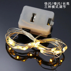 led button copper wire light string battery decoration bouquet luminous lighting cake gift box string lights flowers christmas holiday
