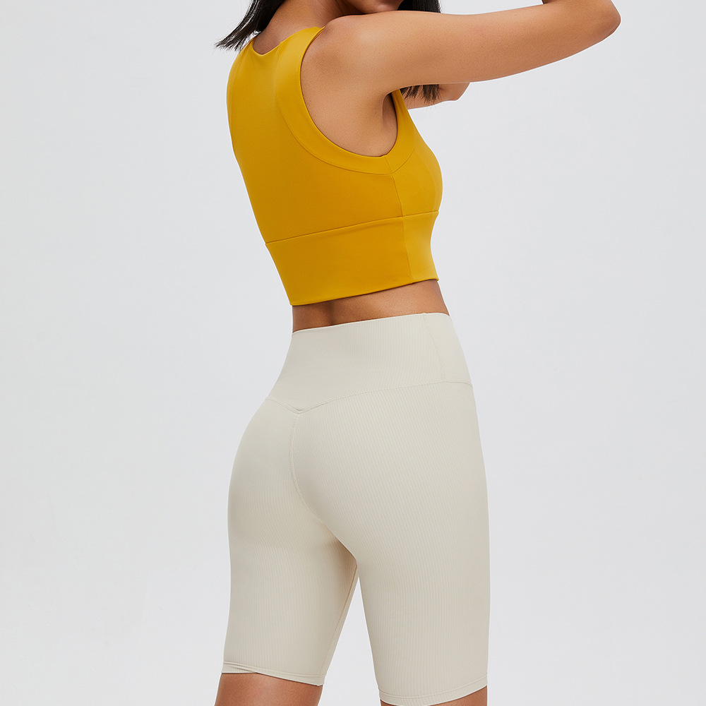 Nuevo Sujetador deportivo de verano con cremallera frontal cuello redondo ropa interior sin desgaste Chaleco de yoga sin costuras ropa de Yoga de fitness al aire libre