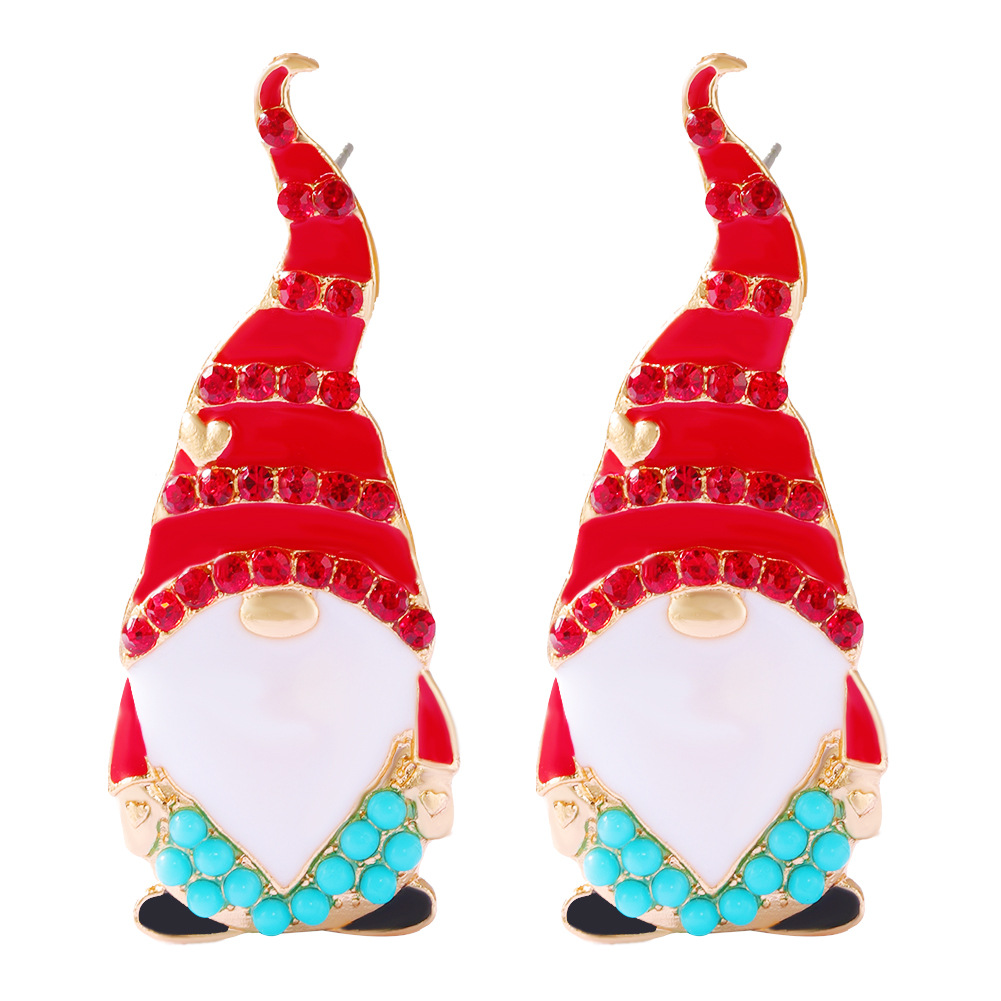 Europäische Und Amerikanische Mode-persönlichkeitsdesign Weihnachten Neue Trendlegierung Strass Ohrringe display picture 25