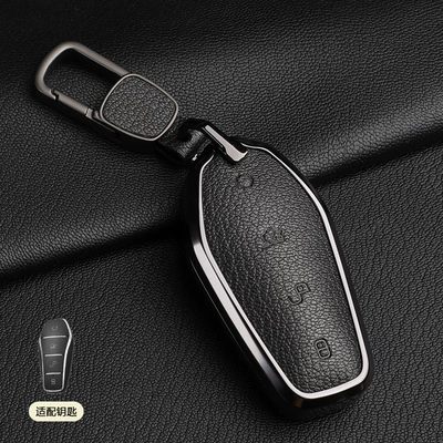 Qin Plus Bag Song Max — Car key bag - 1-mysterious-black-a-style-square-buckle-french-mountain-goatskin
