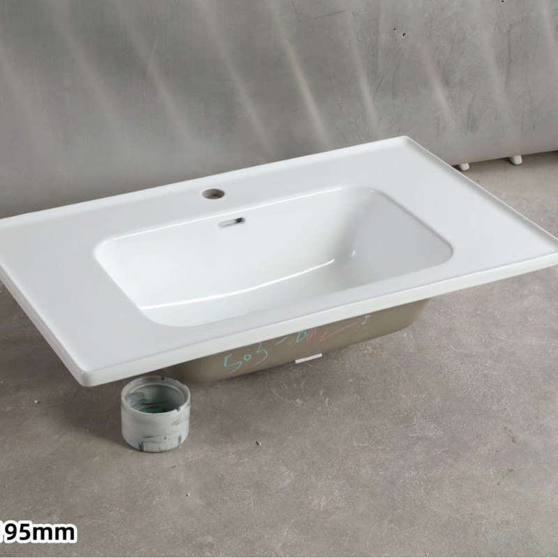 幅50cmのセラミック一体型洗面器、Lサイズ、幅55cm、カット可能な角とエッジの洗面台、幅60cmの洗濯機用洗面器|undefined