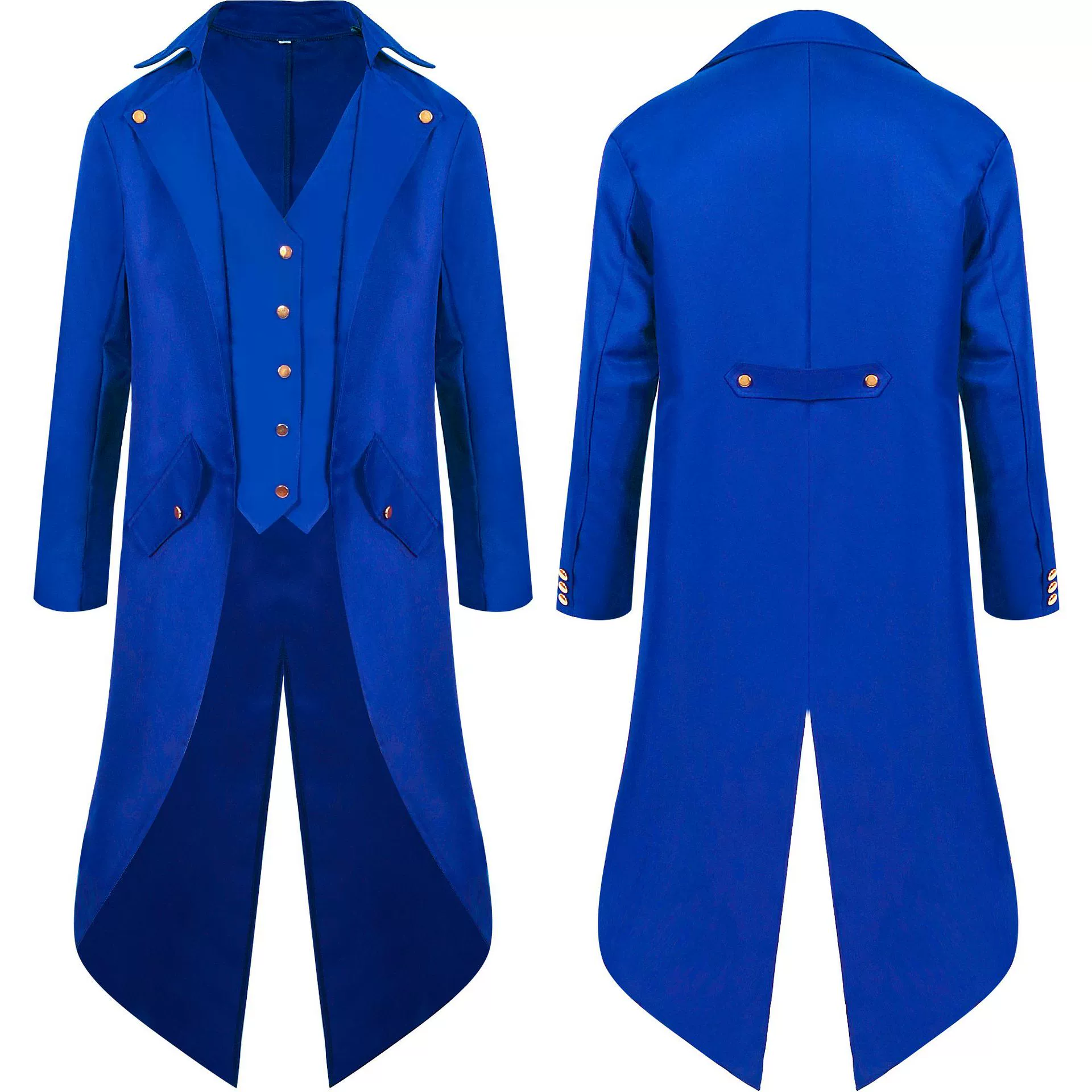 Men's Medieval Punk Tuxedo Coat, Mid-Length Retro Cosplay Jacket, Multi‑color Sizes