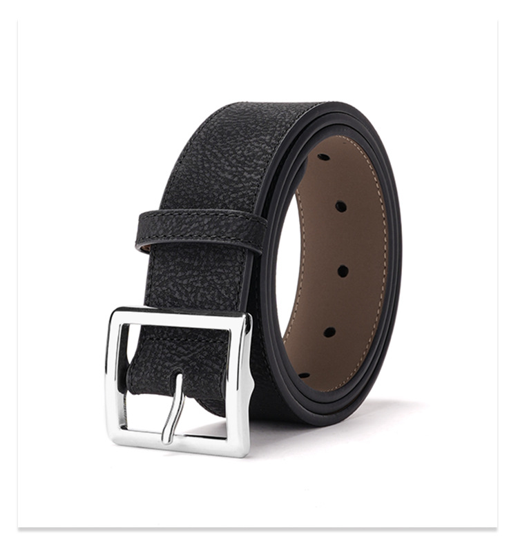 Neuer, vielseitiger Gürtel mit Dornschließe im schlichten Stil für Jeans und Kleider, strukturiertes Design mit gekreuztem Rand, ausgewählte Damengürtel_voghion.com