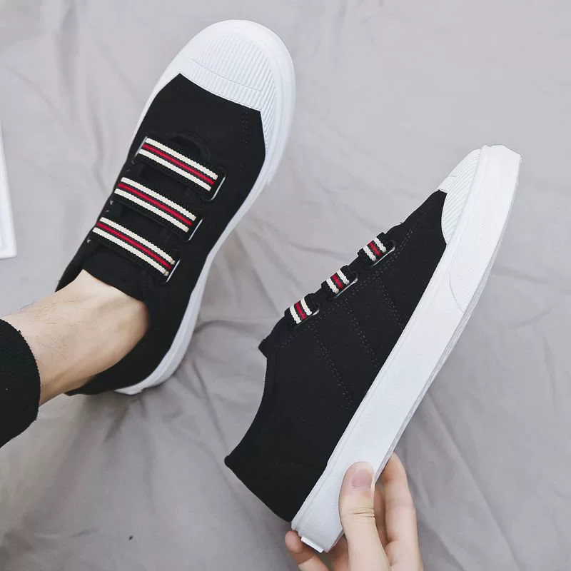 Мужская тканевая обувь, весенняя мужская обувь без шнуровки в корейском стиле, модная повседневная студенческая дышащая парусиновая обувь с низким берцем