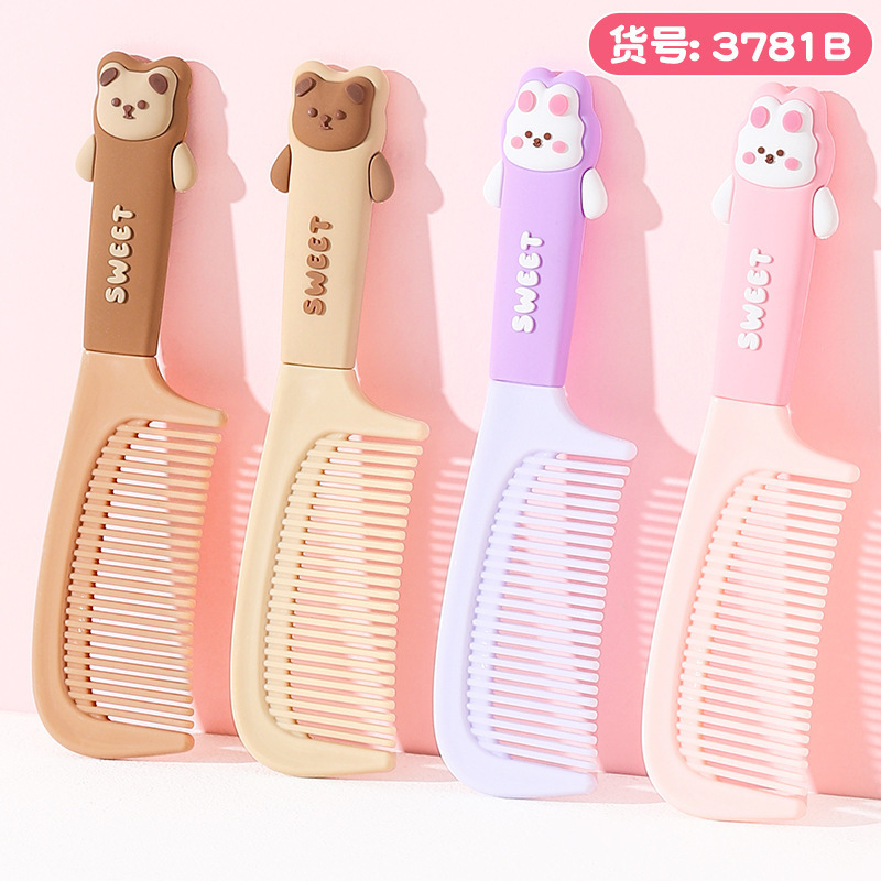 女の子向けの軽く乳白色のインターネット有名人のヘアコーム、髪を滑らかにする特別なマッサージ頭皮コーム、家庭用のかわいいポータブルコーム|undefined