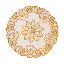 外贸防滑餐桌垫欧式金色圆形PVC桌布防水防油杯垫家用塑料台布