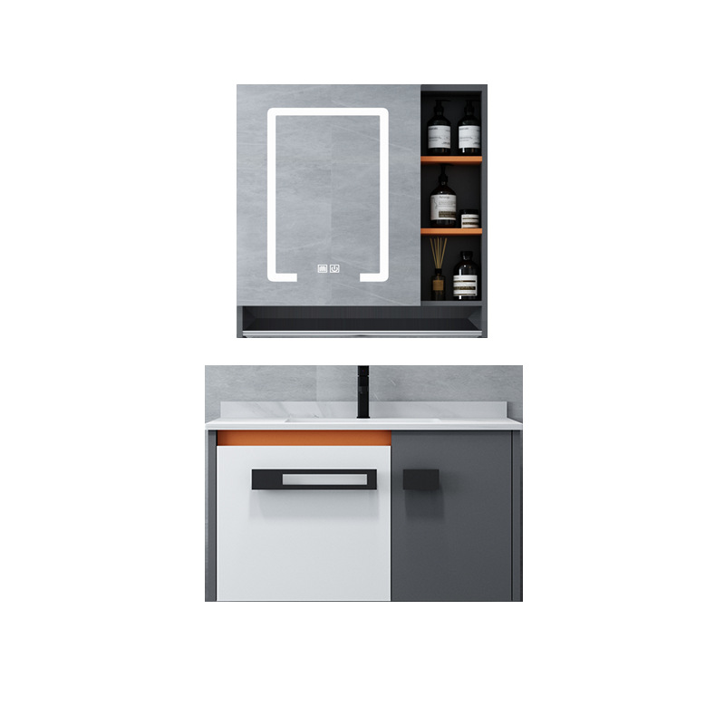 Mueble de baño combinación integrado de madera maciza de cerámica lavabo baño 60708090100CM pequeño apartamento mesa de lavado