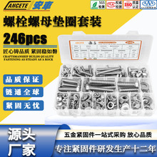 246pcs���b304���P�Ӣ�����������ݽz˨��ĸƽ���|Ȧ�M�����b��