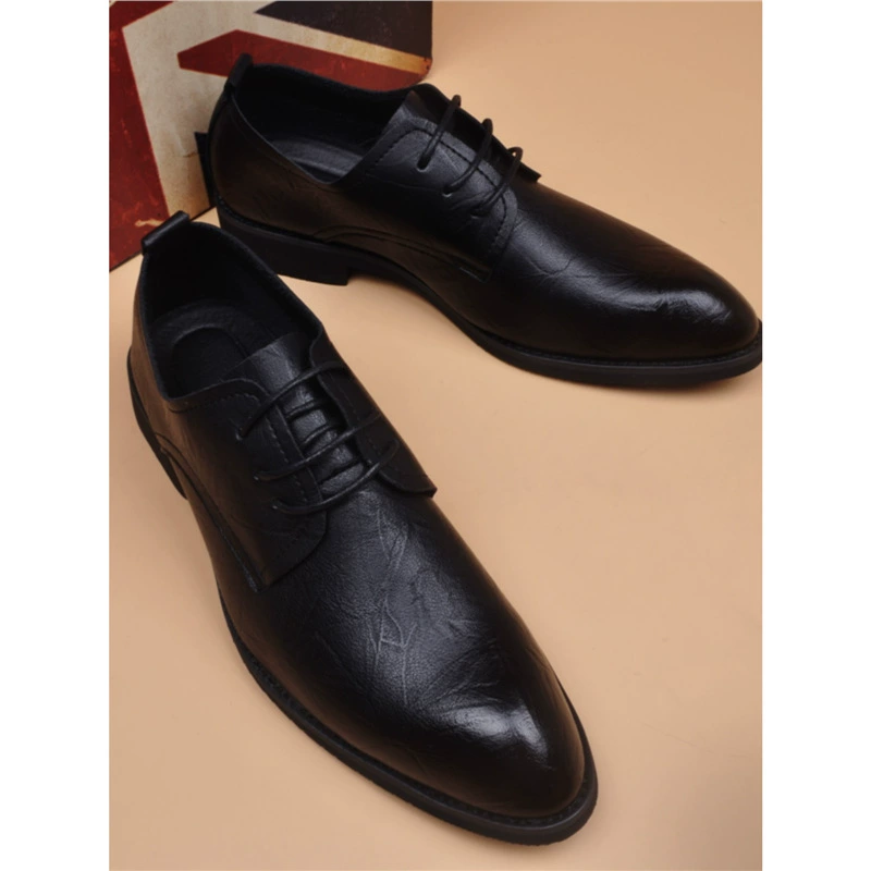 Деловые повседневные мужские кожаные туфли с мягкими кожными шнуровками