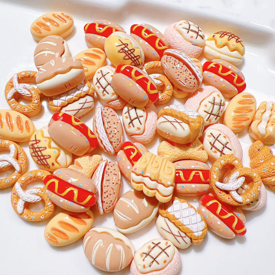Resin accessories wholesale diy accessories handmade material water cup cream gel children's hair accessories clothing mini hot dog