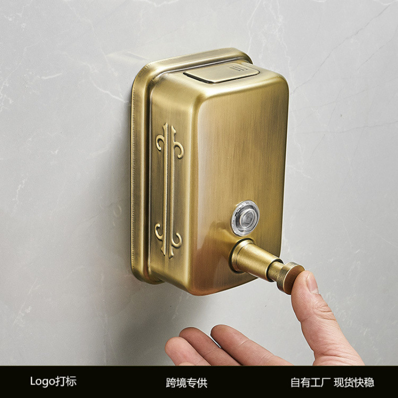Cocina 304 acero inoxidable oro jabón sin perforación caja de detergente de mano de hotel de pared prensado image 3
