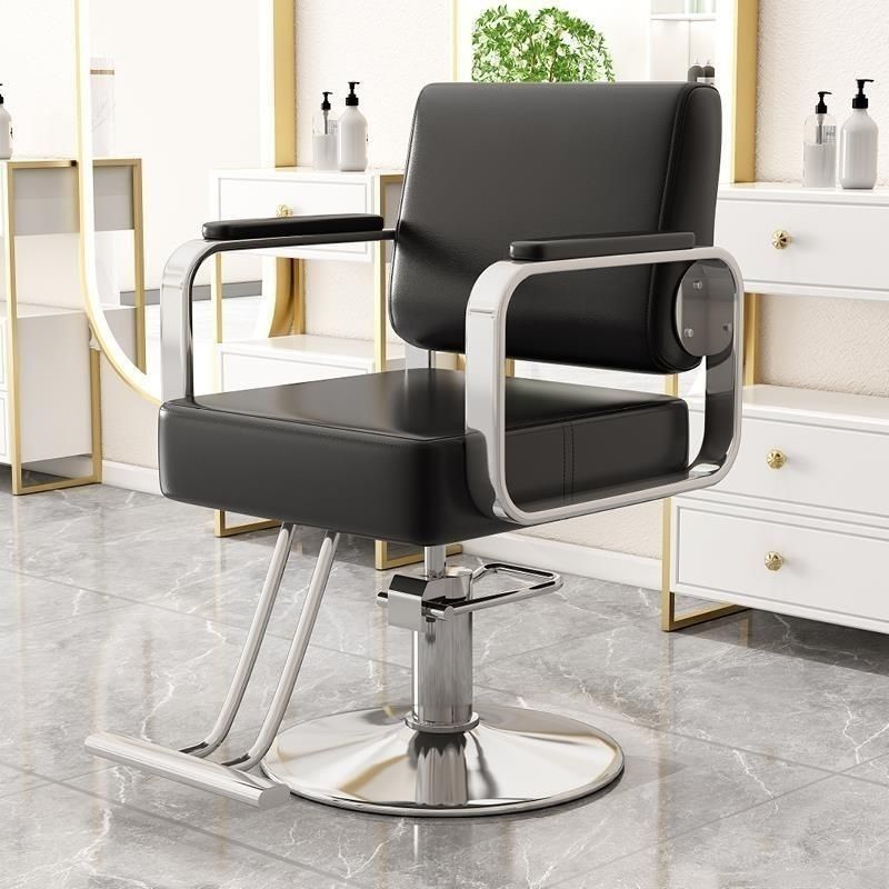 La peluquería se puede colocar especialmente en la silla de corte de pelo, la peluquería puede levantar y girar la silla de peluquería, la peluquería se puede teñir y raspar la silla.