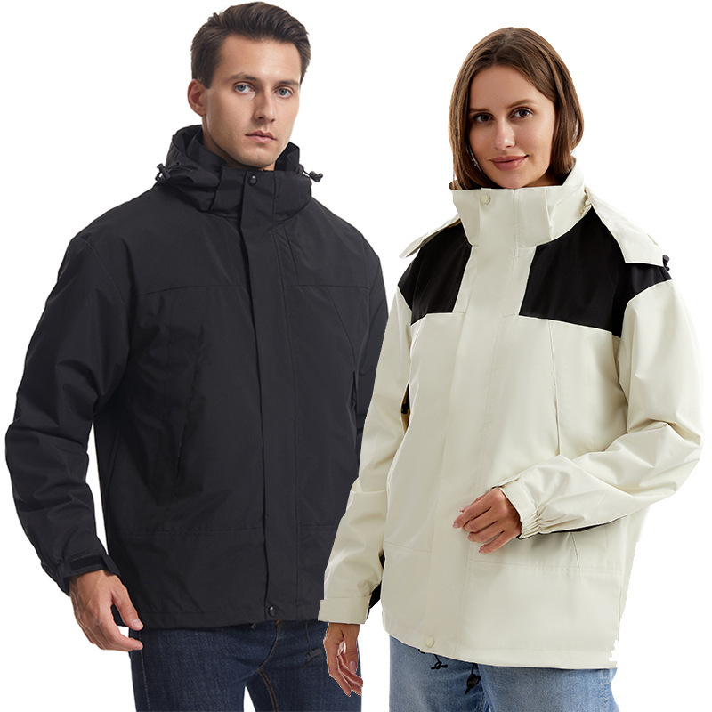 Charge clothing three-in-one men's and women's autumn and winter jacket detachable liner outdoor windproof two-piece tooling logo printing Charge clothing three-in-one men's and women's autumn and winter jacket detachable liner outdoor windproof two-piece tooling logo printing