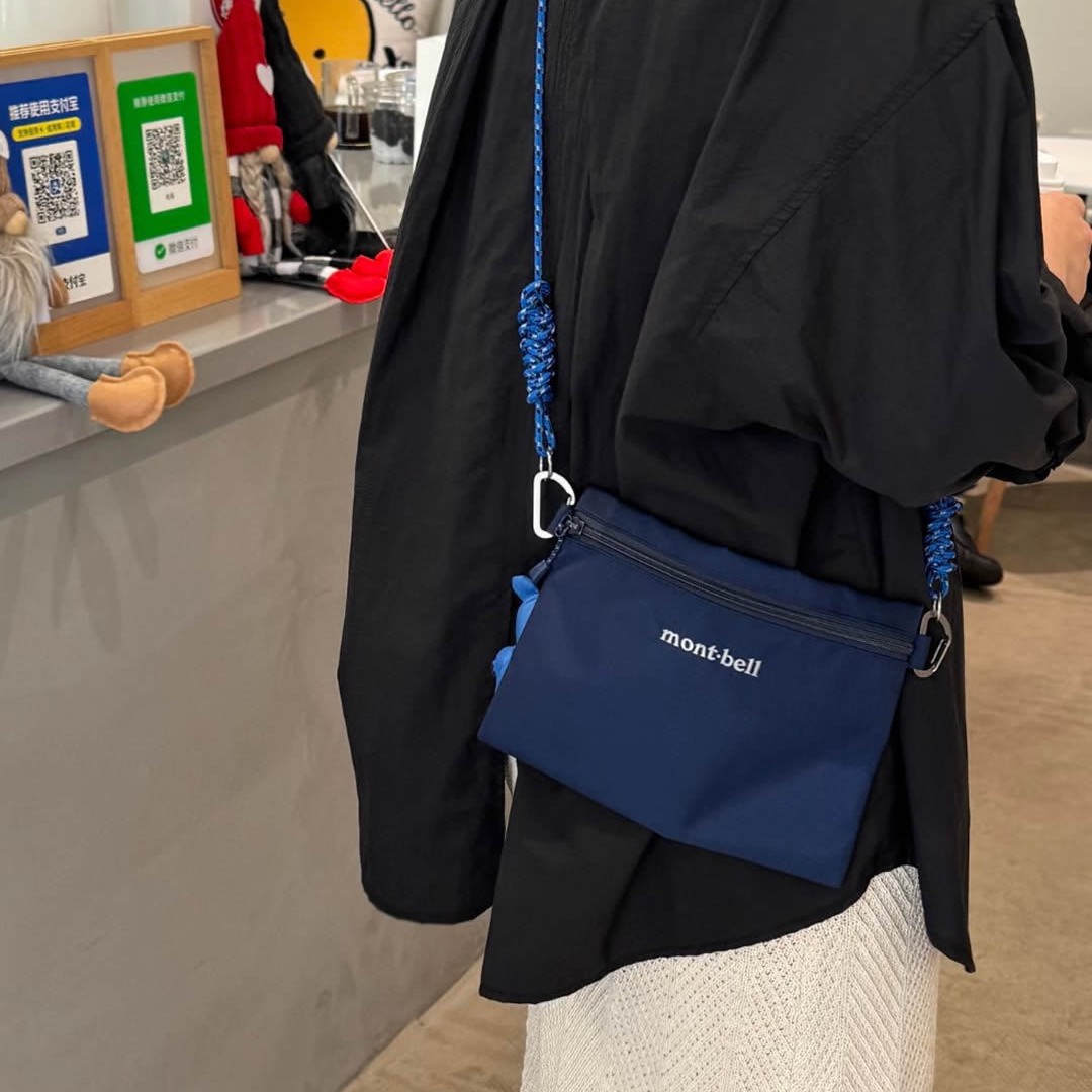 Japanese import: Montbell nylon crossbody bag, lightweight, portable, waterproof, suitable for outdoor leisure, versatile shoulder bag