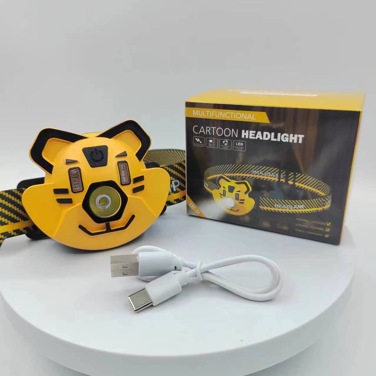 Transfronterizo nuevo faro creativo pequeño Tigre faro al aire libre fuerte luz de iluminación linterna recargable portátil al por mayor