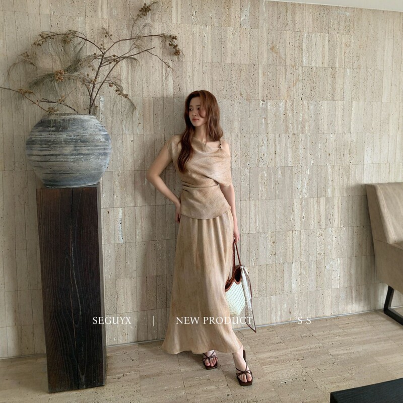 Seguyx Shibuya Thirteen Lines Women's Slimming Elegant Gentle Dress Vacation Flowing Two-Piece G26100 # Seguyx Shibuya Thirteen Lines Women's Slimming Elegant Gentle Dress Vacation Flowing Two-Piece G26100 #