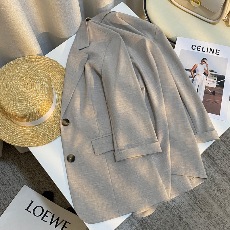 2026 Summer New Women's Thin Light Gray High-End Fashion Versatile Simple Elegant Blazer