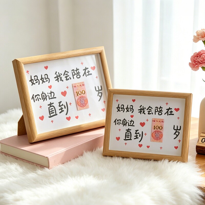 Mom, I'Ll Be with You Until You'Re 100 Years Old, a Heartwarming Photo Frame, a Birthday Gift for Mom, a Photo Frame for Mother's Day