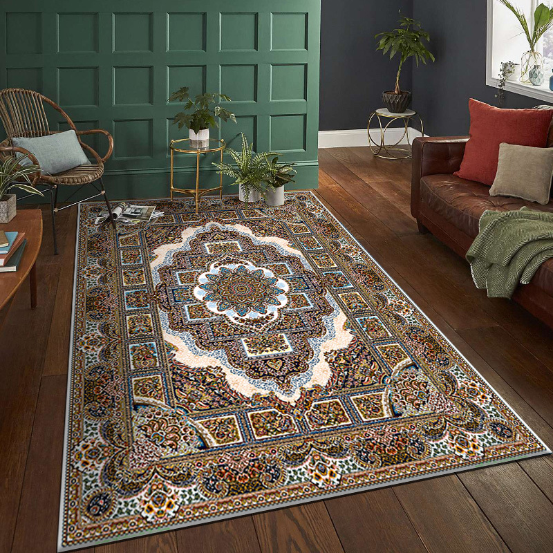 Tappeto vintage boho stile persiano in velluto cristallo morbido_voghion.com