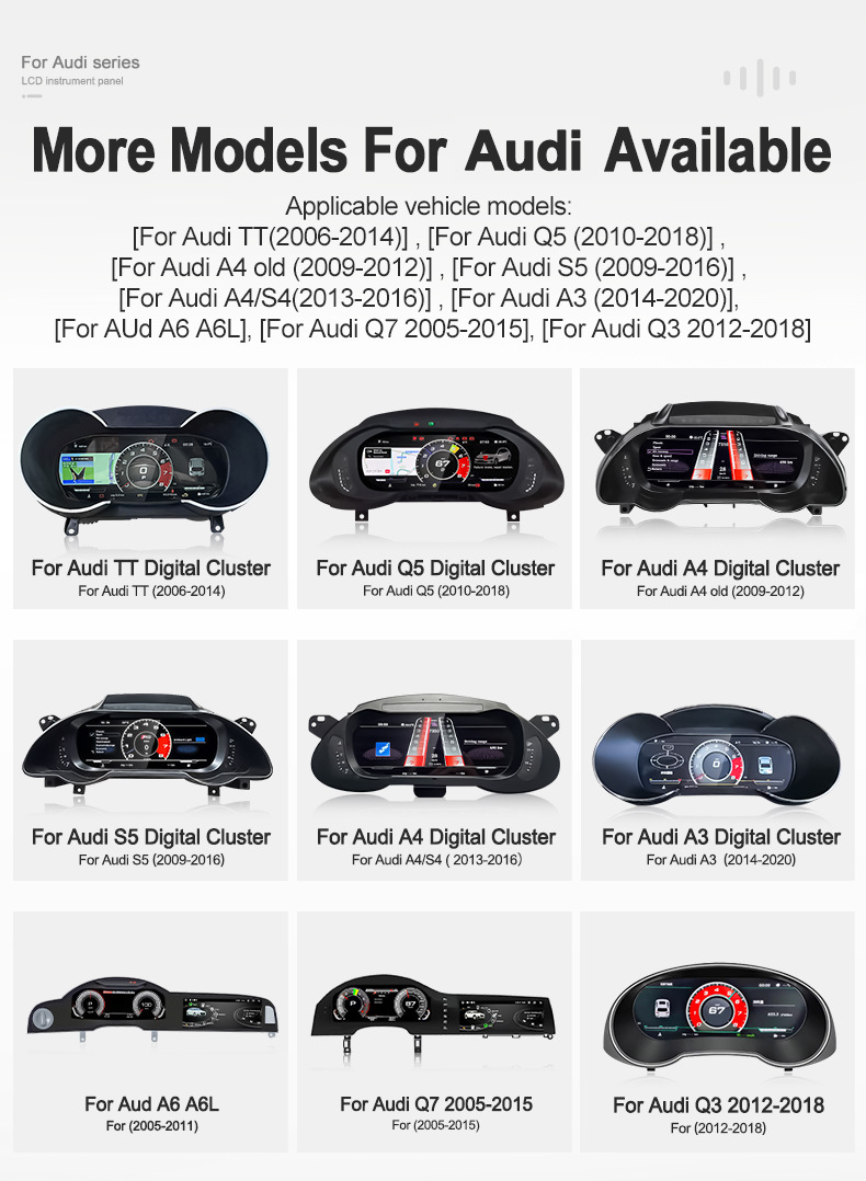 Suitable for Audi A6/A7 Lcd Instrument Panel with Various Ui Styles, Multifunctional Car Modification Lcd Screen Upgrade
