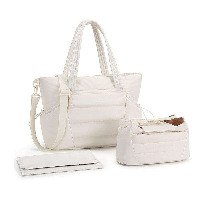 Diaper Bag Tote Bag with Stroller Storage Bag, Large Capacity Baby Bag with Changing Pad and Filling Pouch, Portable