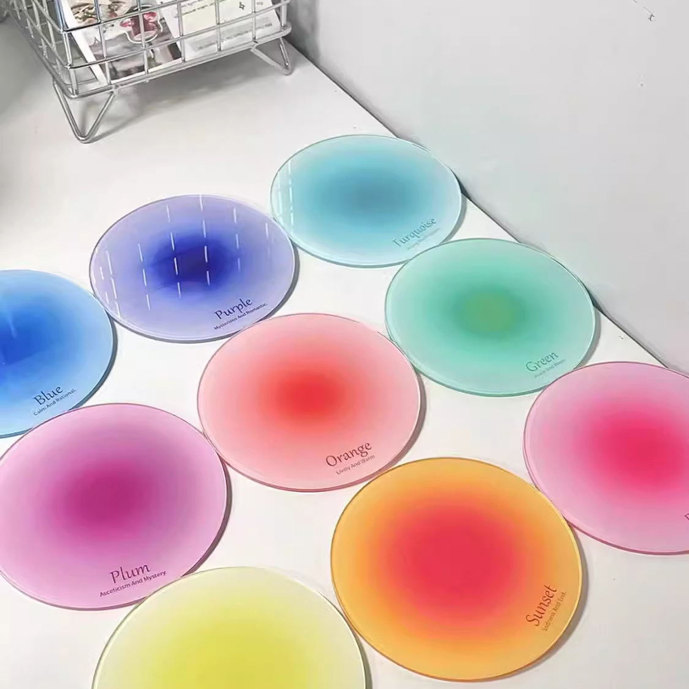 渐变色板材彩色石头纹渐变盒屏风隔断广告牌装饰UV印加工