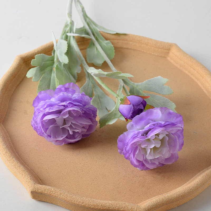 Simulación de alta gama de 3 flores de flojo de milleza lu lotus peonía simulación de flores en el hogar decoración de bodas de alto nivel ramos de flores falsas