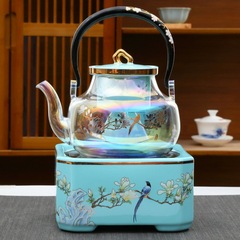 Supply Dehua ceramic tea ceremony tea set around the stove for tea making electric ceramic stove direct supply glass teapot set national style tea making set