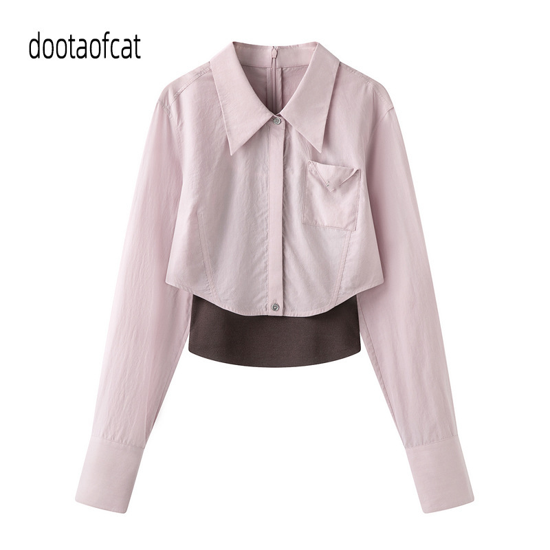 2026 Autumn New Women's Designer Sweet and Cool Soft Halter Neck Layered Shirt Top RK70801611 2026 Autumn New Women's Designer Sweet and Cool Soft Halter Neck Layered Shirt Top RK70801611