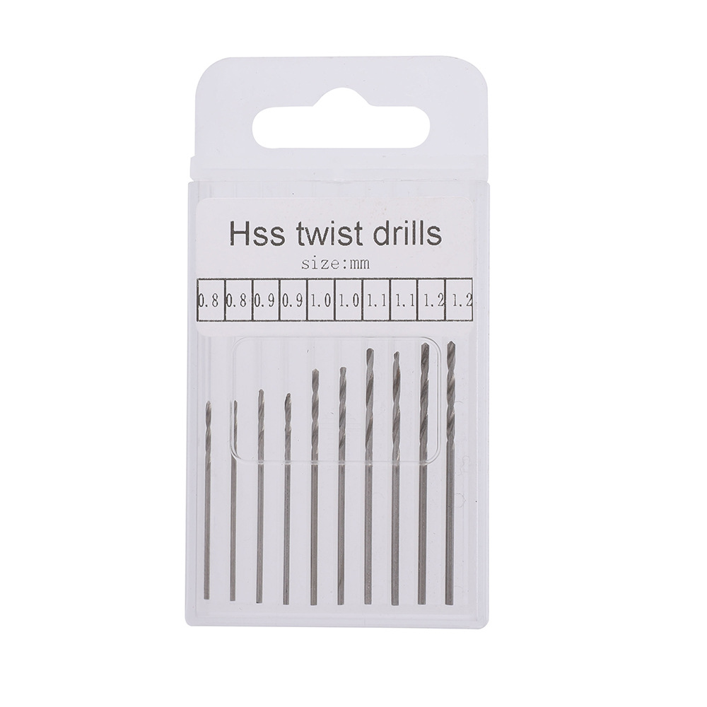 Wholesale high speed steel machine boxed 10pc twist drill fully ground opening small electric drill hand twist drill bit set