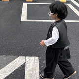 Жилет, осенняя детская куртка для мальчиков, детская одежда, в корейском стиле, в западном стиле