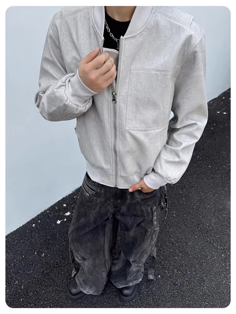 Men's Bomber Jacket Loose Fitting Lapel Sports Jacket For Men_voghion.com