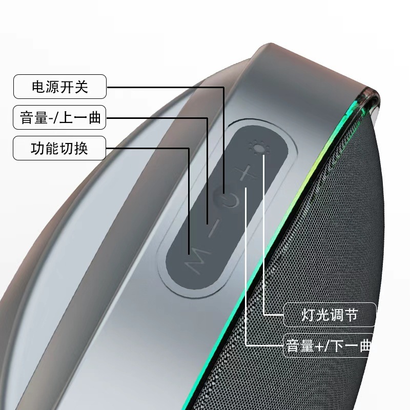 新款华强北音乐卫星九代蓝牙音箱便携式氛围灯家用桌面立体声音箱|undefined